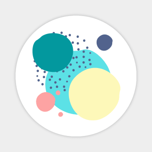 Art circles and dots pattern - green, blue and yellow Magnet